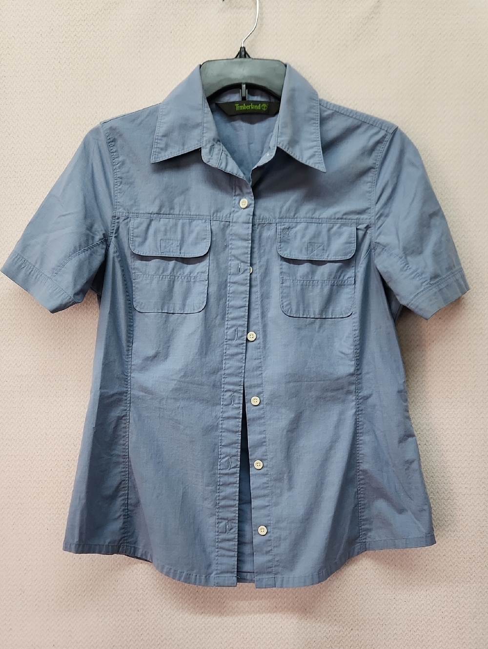 Timberland Women's Short-Sleeve Button Shirt in Slate Blue